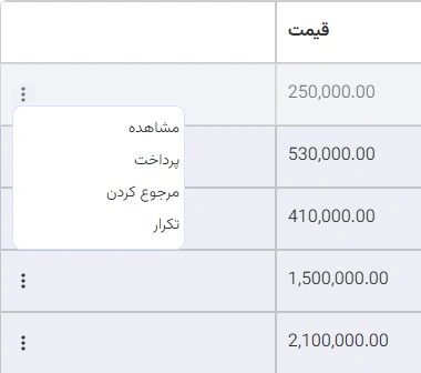 مدیریت فاکتورها و سفارشات لبینو