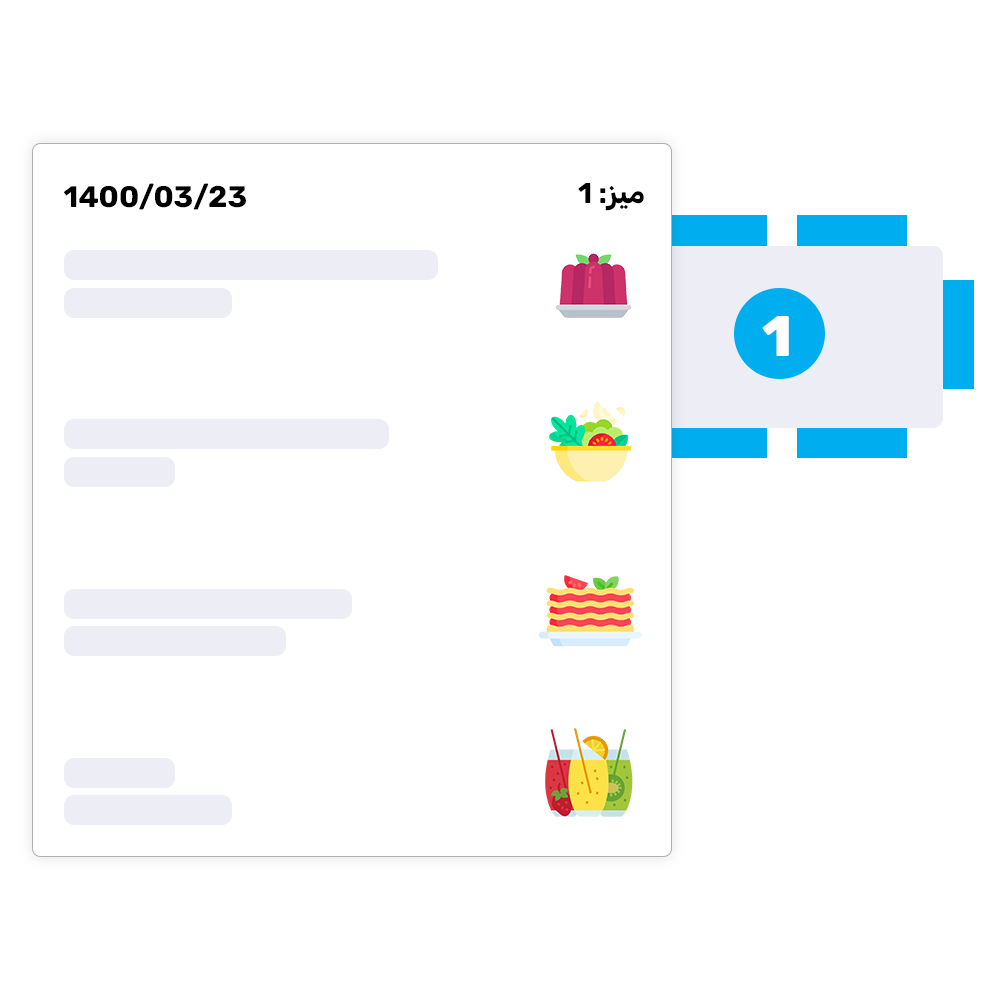 نمایش سفارش‌های هر میز به‌صورت جداگانه