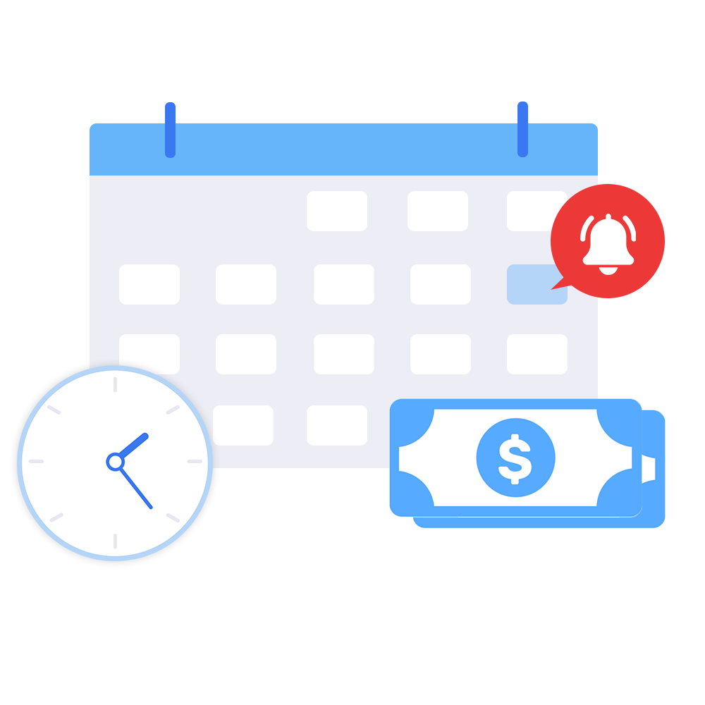 اعلان برای زمان پرداخت هزینه‌ها